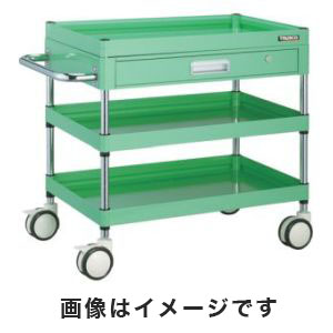 トラスコ中山 TRUSCO ファルコンワゴン 薄型1段引出付 750X500 U双輪 W色 FAW-773ZD-W メーカー直送 代引不可