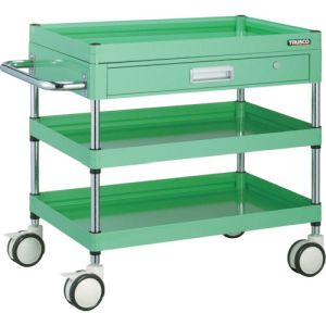 トラスコ中山 TRUSCO ファルコンワゴン 薄型1段引出付 750X500 U双輪 YG色 FAW-773ZD-YG メーカー直送 代引不可