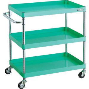 トラスコ中山 TRUSCO フェニックスワゴン 750×500 3段 Φ75ゴム車輪 YG色 PEW-973-G75-YG メーカー直送 代引不可 北海道沖縄離島不可