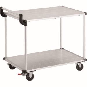 トラスコ TRUSCO トラスコ AL22-0960S アルミ台車 アルパカート 省音 2段式片袖タイプ 900×600mm ストッパー付 メーカー直送 代引不可 北海道 沖縄 離島不可