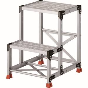 トラスコ TRUSCO トラスコ TSFGR-257 作業用踏台 アルミ製 グレーチング仕様 SUS金具 2段 高さ0.7m 天板500×400 TRUSCO メーカー直送 代引不可 沖縄 離島不可