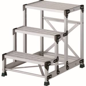 トラスコ TRUSCO トラスコ TSFGR-3675 作業用踏台 アルミ製 グレーチング仕様 SUS金具 3段 高さ0.75m 天板600×400 TRUSCO 直送 代引不可 沖縄 離島不可