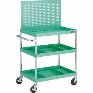 トラスコ中山 TRUSCO フェニックスワゴン 750X500 仕切2段付 上部パンチングパネル仕様 YG色 PEW-P973S2-YG メーカー直送 代引不可