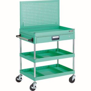 トラスコ中山 TRUSCO フェニックスワゴン 750X500 仕切2段付 引出付 上部パンチングパネル仕様 YG色 PEW-P973ZS2-YG メーカー直送 代引不可