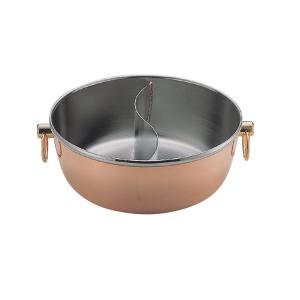 燕商事 燕商事 ロイヤル 銅メッキしゃぶ鍋 CQCW240SC 蓋ナシ.仕切付 3.8L メーカー直送 代引不可 北海道沖縄離島不可