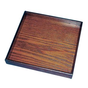 丸十 丸十 木製 宴 角皿 目摺り 6.0