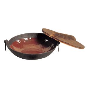 五進 五進 鉄ちり鍋 内面茶ホーロー仕上 24cm