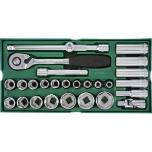 SATA SATA 09903 1/2 DRソケットレンチセット 6角タイプ トレー入り
