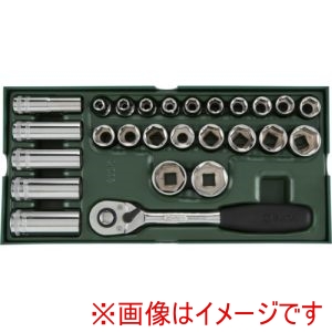 SATA SATA 9915 6角ソケットレンチセット 差込角12.7mm 26点 トレー入り