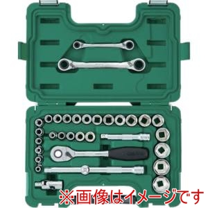 SATA SATA 9099 6角ソケットレンチセット 差込角12.7mm 33点