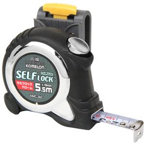 コメロン KOMELON コメロン KMC-36CL セルフロック クローム ベルトホルダー付 19mm 5.5M KOMELON コンベックス メジャー 巻尺