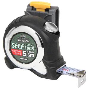 コメロン KOMELON コメロン KMC-36CL セルフロッククローム ベルトホルダー付 25mm 5.5M KOMELON コンベックス メジャー 巻尺
